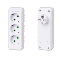 Розетка трійник із заземленням F101-White, 3 розетки, 2500W, 10A, 110-250V~Max, Blister Розетка трійник із заземленням F101-White, 3 розетки, 2500W, 10A, 110-250V~Max, Blister