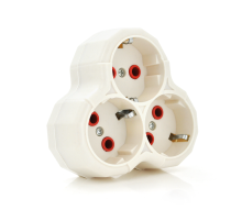 Розетка трійник з заземленням AK303 Light, White, Q12