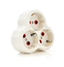 Розетка трійник з заземленням AK303 Light, White, Q12