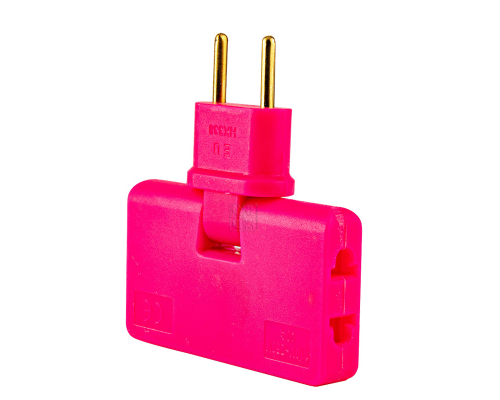 Трійник + перехідник 3 in 1, UK/US-EU, 220В, 10А, поворотний 180 °, Pink Трійник + перехідник 3 in 1, UK/US-EU, 220В, 10А, поворотний 180 °, Pink