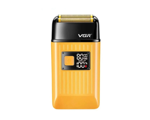Електробритва VGR V-357 GOLD, подвійне лезо, 2 насадки, висувний триммер, IPX6, LED display, Box