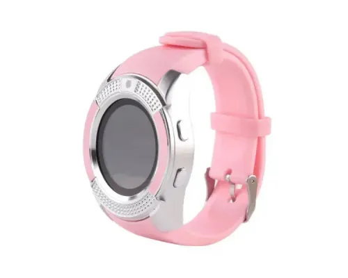 Годинник Smart watch V8 рожевий з камерою і sim-карткою