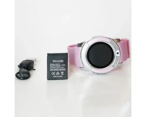 Годинник Smart watch V8 рожевий з камерою і sim-карткою