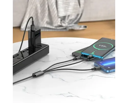 Кабель Borofone BX72 3-in-1 charging cable(iP+Type-C+Micro) Кабель Borofone BX72 3-in-1 charging cable(iP+Type-C+Micro)