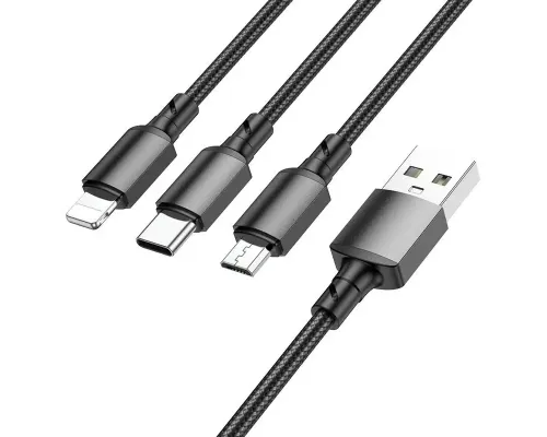 Кабель Borofone BX72 3-in-1 charging cable(iP+Type-C+Micro) Кабель Borofone BX72 3-in-1 charging cable(iP+Type-C+Micro)
