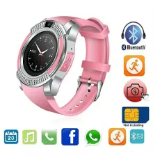 Годинник Smart watch V8 рожевий з камерою і sim-карткою