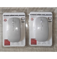 Мышь беспроводная 2.4 Ghz Wireless Mouse 4D белая плоская