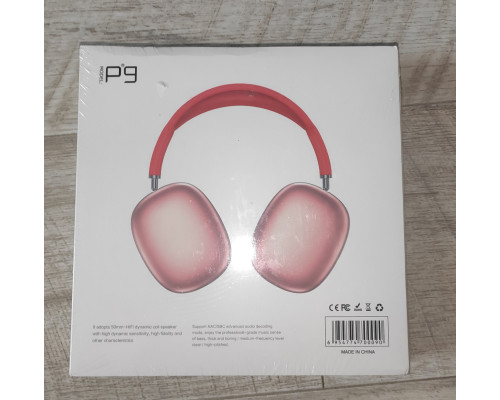 Наушники беспроводные с микрофоном P9 розовые