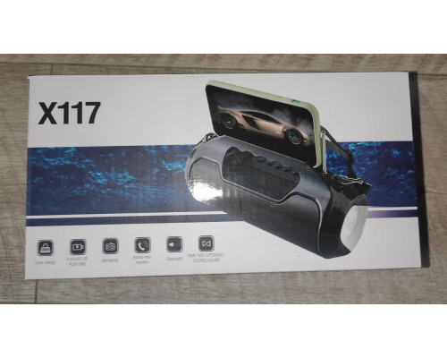 Колонка музыкальная портативная X117 с аккумулятором BT FM флешкой солнечной батареей и фонариком черная Колонка музыкальная портативная X117 с аккумулятором BT FM флешкой солнечной батареей и фонариком черная