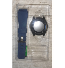 Смарт часы Smart Watch Sci-Tech HS-43 водонепроницаемые черные с синим браслетом