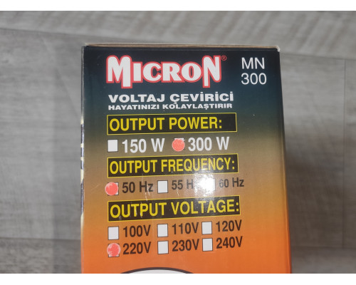 Инвертор преобразователь напряжения 24V/220V Micron MN300 300W
