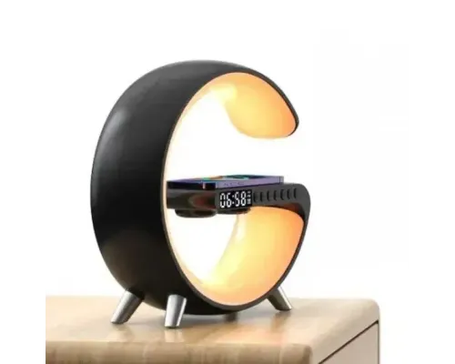 Светильник, ночник RGB Smart Light Sound Machine с беспроводной зарядкой 15W и Bluetooth колонкой 3W - черный Светильник, ночник RGB Smart Light Sound Machine с беспроводной зарядкой 15W и Bluetooth колонкой 3W - черный