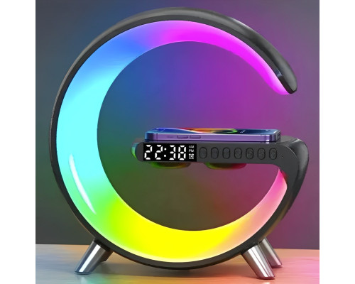 Светильник, ночник RGB Smart Light Sound Machine с беспроводной зарядкой 15W и Bluetooth колонкой 3W - черный Светильник, ночник RGB Smart Light Sound Machine с беспроводной зарядкой 15W и Bluetooth колонкой 3W - черный