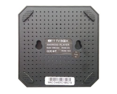 Приставка смарт тв бокс smart tv box x96 mini 4-ядерна 2 Гб/16Гб андроїд 7.1.2 чорний 4K