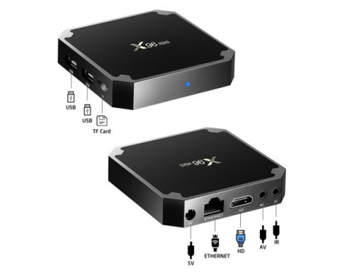 Приставка смарт тв бокс smart tv box x96 mini 4-ядерна 2 Гб/16Гб андроїд 7.1.2 чорний 4K