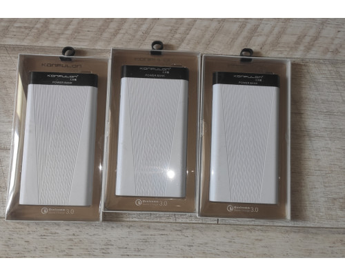 Powerbank повербанк стильный Konfulon X6 10000 mAh быстрая зарядка новый белый