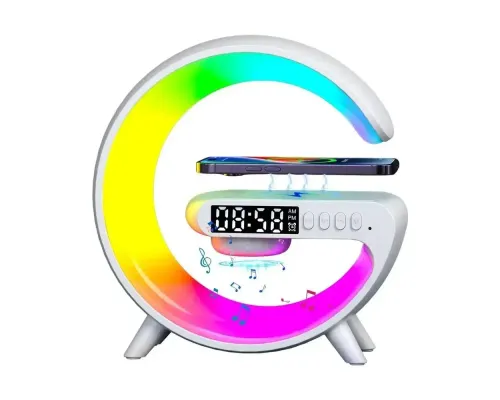 Настольная смарт лампа G-Smart Light G63 RGB с беспроводной зарядкой и Bluetooth колонкой 10W White Настольная смарт лампа G-Smart Light G63 RGB с беспроводной зарядкой и Bluetooth колонкой 10W White