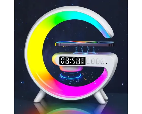 Настольная смарт лампа G-Smart Light G63 RGB с беспроводной зарядкой и Bluetooth колонкой 10W White Настольная смарт лампа G-Smart Light G63 RGB с беспроводной зарядкой и Bluetooth колонкой 10W White