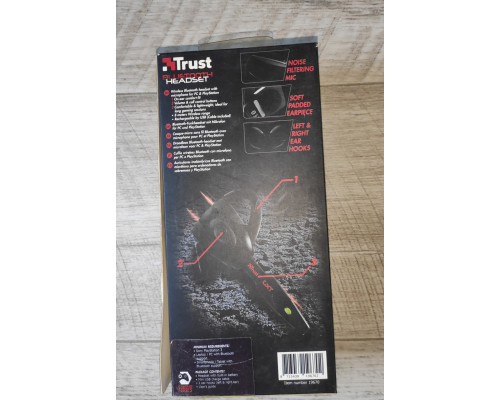 Мононаушник Trust Headset GXT-320 новый с дефектом