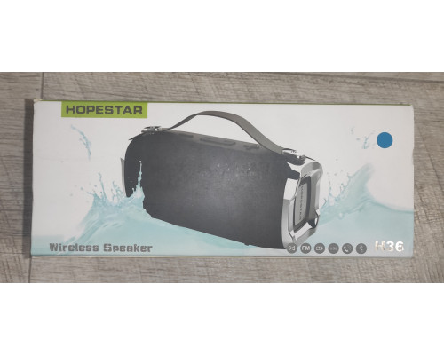 Колонка музыкальная портативная Hopestare H36 с аккумулятором влагостойкая с BT FM синяя Колонка музыкальная портативная Hopestare H36 с аккумулятором влагостойкая с BT FM синяя