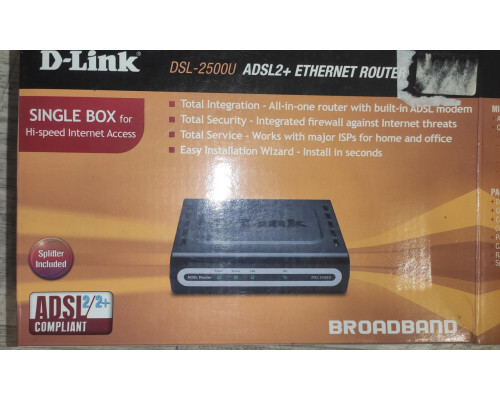 Маршрутизатор роутер D-Link DSL-2500U 100 Мбит/сек б/у Маршрутизатор роутер D-Link DSL-2500U 100 Мбит/сек б/у