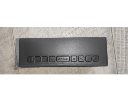 Часы настольные электронные J61 c аккумулятором BT, AUX, TF Card, будильником черный