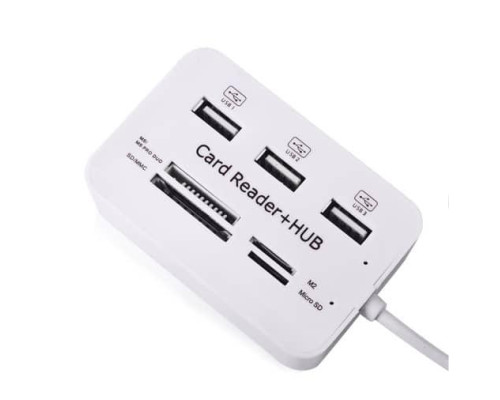 Картридер для чтения карт-концентраторов HUB USB Combo 2.0 USB/MS/MS Pro DUO/SD/M2/MMC/MicroSD Картридер для чтения карт-концентраторов HUB USB Combo 2.0 USB/MS/MS Pro DUO/SD/M2/MMC/MicroSD