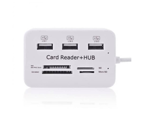 Картридер для чтения карт-концентраторов HUB USB Combo 2.0 USB/MS/MS Pro DUO/SD/M2/MMC/MicroSD Картридер для чтения карт-концентраторов HUB USB Combo 2.0 USB/MS/MS Pro DUO/SD/M2/MMC/MicroSD
