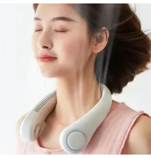 Вентилятор на шею NECK FAN VT-1010 Белый портативный с аккумулятором 4000 мАч + 3 режима обдува 5 Вт