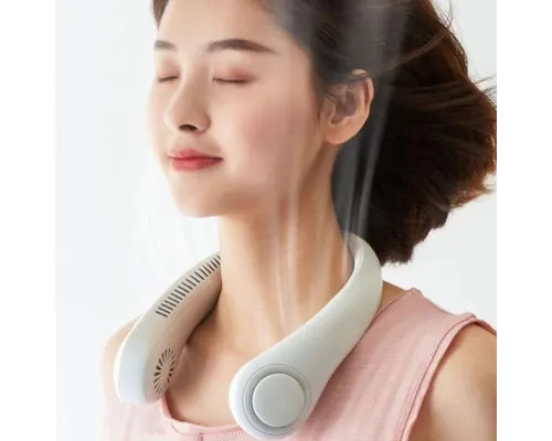 Вентилятор на шею NECK FAN VT-1010 Белый портативный с аккумулятором 4000 мАч + 3 режима обдува 5 Вт