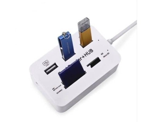 Картридер для чтения карт-концентраторов HUB USB Combo 2.0 USB/MS/MS Pro DUO/SD/M2/MMC/MicroSD Картридер для чтения карт-концентраторов HUB USB Combo 2.0 USB/MS/MS Pro DUO/SD/M2/MMC/MicroSD