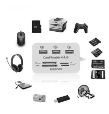 Картридер для чтения карт-концентраторов HUB USB Combo 2.0 USB/MS/MS Pro DUO/SD/M2/MMC/MicroSD