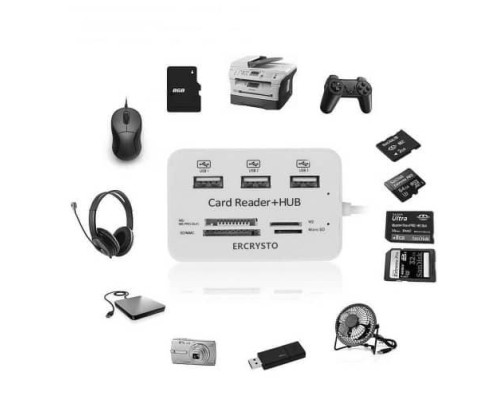 Картридер для чтения карт-концентраторов HUB USB Combo 2.0 USB/MS/MS Pro DUO/SD/M2/MMC/MicroSD Картридер для чтения карт-концентраторов HUB USB Combo 2.0 USB/MS/MS Pro DUO/SD/M2/MMC/MicroSD
