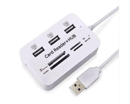 Картридер для чтения карт-концентраторов HUB USB Combo 2.0 USB/MS/MS Pro DUO/SD/M2/MMC/MicroSD Картридер для чтения карт-концентраторов HUB USB Combo 2.0 USB/MS/MS Pro DUO/SD/M2/MMC/MicroSD