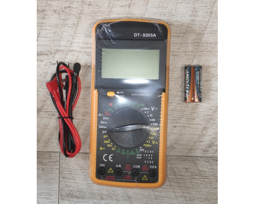 Цифровой мультиметр тестер DT-9205A с щупами