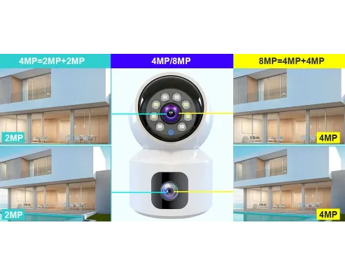 Домашня камера відеоспостереження WIFI 2DUAL LENS PTZ CAMERA APP:V380PRO 4MP Домашня камера відеоспостереження WIFI 2DUAL LENS PTZ CAMERA APP:V380PRO 4MP