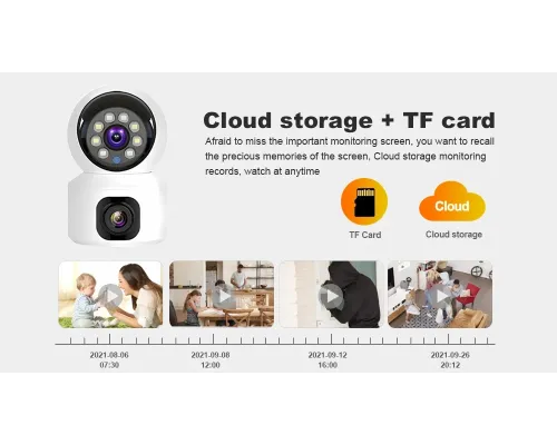 Домашня камера відеоспостереження WIFI 2DUAL LENS PTZ CAMERA APP:V380PRO 4MP Домашня камера відеоспостереження WIFI 2DUAL LENS PTZ CAMERA APP:V380PRO 4MP