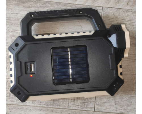 Ручной аккумуляторный фонарь-лампа HS-8029-7-B с солнечной панелью и USB зарядкой Ручной аккумуляторный фонарь-лампа HS-8029-7-B с солнечной панелью и USB зарядкой