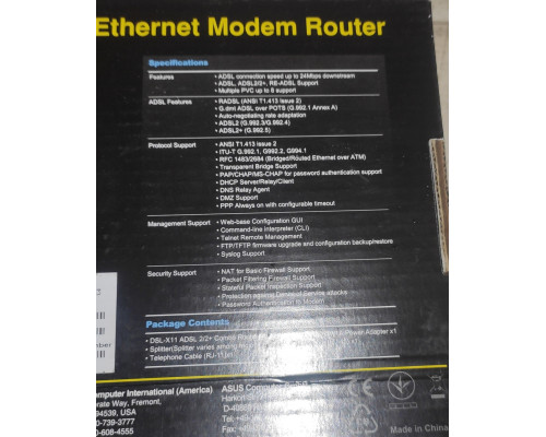 ADSl 2/2+ модем Asus DSL-X11 Ethernet Мodem Router б/у ADSl 2/2+ модем Asus DSL-X11 Ethernet Мodem Router б/у