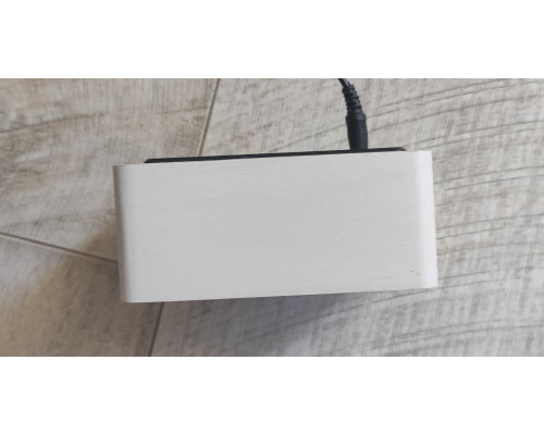 Часы настольные электронные VST-872 в виде деревянного бруска с температурой белые синий свет