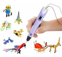3D-ручка з LCD-дисплеєм Pen 2 3Д принтер для малювання ФІОЛІТОВА