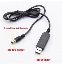 Кабель usb dc 12 v, usb проволока для подключения роутера к повербанку, DC 5.5x2.1 мм