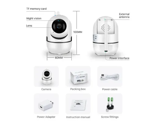 Бездротова IP-камера QC011 для відеоспостереження будинку Wifi поворотна зі звуком і нічним баченням Бездротова IP-камера QC011 для відеоспостереження будинку Wifi поворотна зі звуком і нічним баченням