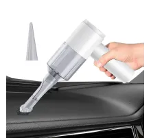 Ручной автомобильный пылесос беспроводной USB 1500mAh всасывание и функция выдувания Белый