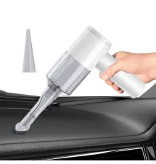 Ручной автомобильный пылесос беспроводной USB 1500mAh всасывание и функция выдувания Белый