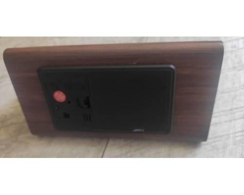 Часы настольные электронные VST-861 в виде деревянного бруска с температурой коричневые красный свет