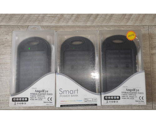 Powerbank повербанк Smart Solar Angel Eye PW-1012S 10000 mAh с солнечной панелью новый черный