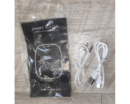 Колонка музыкальная с аккумулятором Smart Glass 3 с BT 5.0 подсветкой микрофоном белая