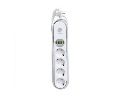 Мережевий фільтр подовжувач USB-виходів 4x220V і 4xUSB довжина 2 м. LDNIO SE4432 Мережевий фільтр подовжувач USB-виходів 4x220V і 4xUSB довжина 2 м. LDNIO SE4432