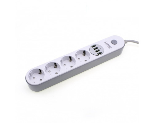 Мережевий фільтр подовжувач USB-виходів 4x220V і 4xUSB довжина 2 м. LDNIO SE4432 Мережевий фільтр подовжувач USB-виходів 4x220V і 4xUSB довжина 2 м. LDNIO SE4432